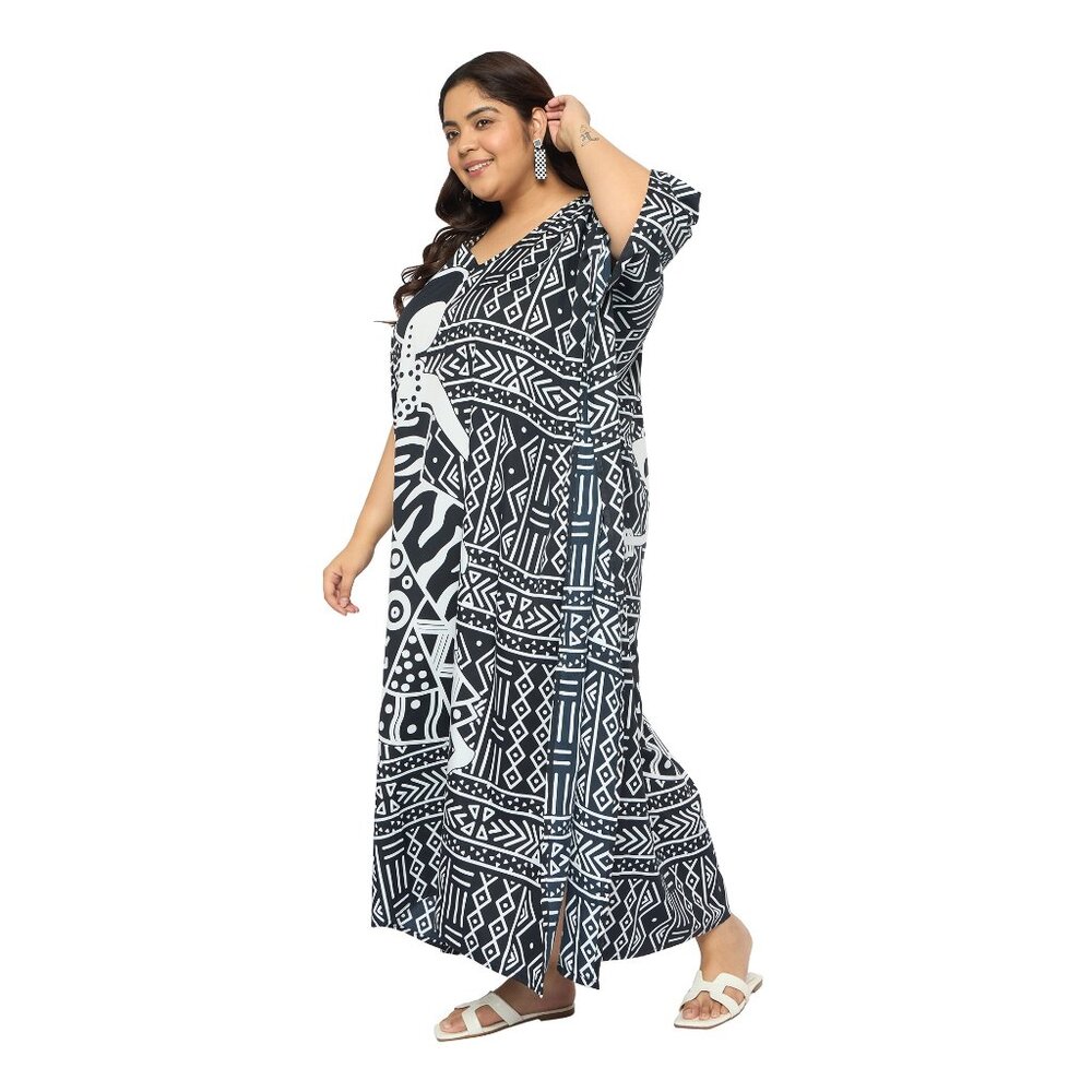 Gypsie Blu Women Polyester Caftan Dress Stylish Maxi Moo Moos Dresses for Party - Picture 5 of 8